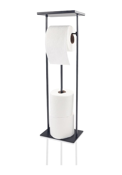The Mia Tepsili Tuvalet Kağıdı Stand - Siyah - 54x15x12 Cm