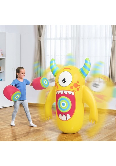Bestway Kids Şişirilebilir Canavar Nakavt Bop Çantası Boks Eldive