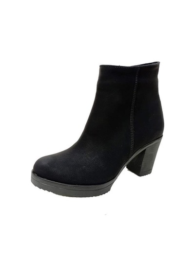 Efsun 2303-22 Yağlı Deri Fashion Fermuarlı Kadın Bot Siyah