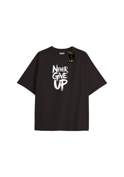 Flood Of Style Siyah Oversize T-shirt Asl Pes Etme Özel Tasarım