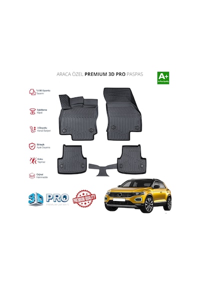Volkswagen T-roc Araca Özel 3d Paspas 2017 2018 2019 2020 2021