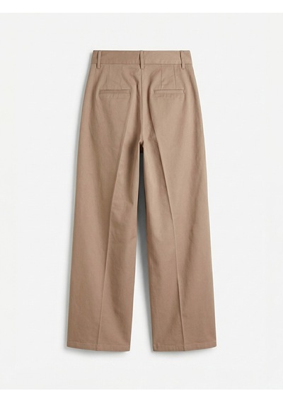 Lcw Studıo Bej Loose Fit Geniş Paça Kadın Pileli Pantolon