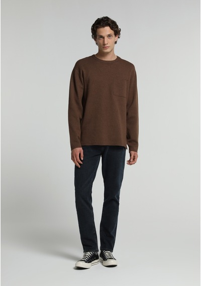 Colin's Colins Relaxed Fit Yuvarlak Yaka Jakarlı Erkek Kahverengi Kazak Cl1082014 Q1.v2 Brw