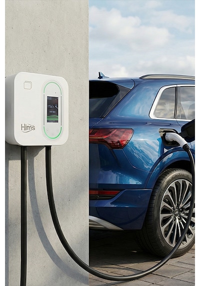 Hims Hcdkb-22 22kw Destekli 5m Kablolu Smart Beyaz Elektrikli Araç Şarj İstasyonu
