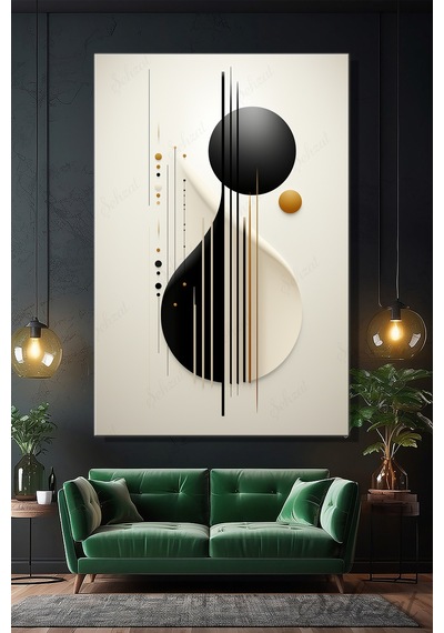 Dikey Kanvas Duvar Tablosu Tekli Salon Mutfak Yatak Odası Ofis Modern Minimalist Soyut
