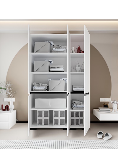 Floransa 6 Kapılı Flr-ırf Beyaz- Antrasit Gardırop-çok Amaçlı Dolap-yüklük Antrasit - Beyaz Floransa 6 Kapılı Flr-ırf Beyaz- Antrasit Gardırop-çok Amaçlı Dolap-yüklük Antrasit - Beyaz