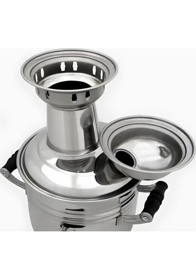Sözenler 4 Litre Kömürlü-odunlu Krom Semaver Turbo Modeli