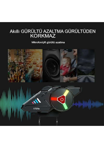 Tek Bağlantı Bluetooth 5.3 Motosiklet Kask Kulaklık Rgb Işık 1.000 Mah Su Geçirmez Ses Asistan
