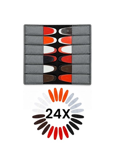 Midex Mz-24st Saz Ve Bağlama İçin 24'lü Mızrap Deri Cüzdan Seti Tüm Numaralar, 6 Renk