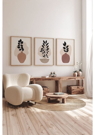 Artavessa Gerçek Ahşap Çerçeveli 3 Parça 3D Poster Tablo Seti - 3DARTSOHOSET53