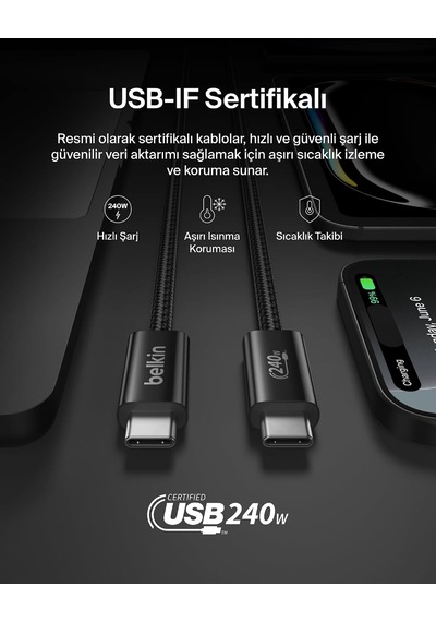 2'li Örgülü Usb-c - Usb-c Kablo, 1,5 M, 240 W, Yumuşak, Esnek Ve Hızlı Şarj Kablosu, İphone 17 Ve 16 Serisi, Galaxy S25, Pixel 10, İpad Pro Ve Daha Fazlasıyla Uyumlu, Siyah 2'li Örgülü Usb-c - Usb-c Kablo, 1,5 M, 240 W, Yumuşak, Esnek Ve Hızlı Şarj Kablosu, İphone 17 Ve 16 Serisi, Galaxy S25, Pixel 10, İpad Pro Ve Daha Fazlasıyla Uyumlu, Siyah