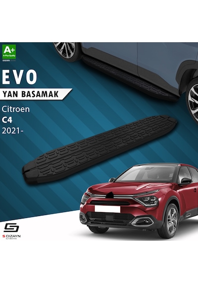 S-dizayn Citroen C4 3 Evo Siyah Yan Basamak 183 Cm 2021 Üzeri