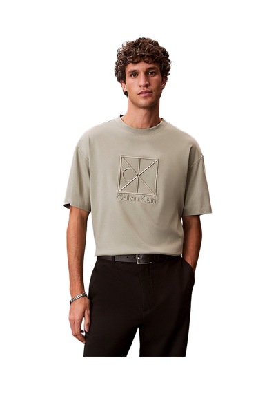Calvin Klein Lv04le200g Ss Rlxd Premium Interlock Emblem Erkek Tişört Yeşil