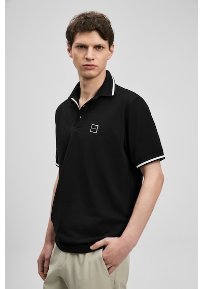 Lufian Grom Smart Erkek Polo Tişört Siyah Siyah 111040232100100