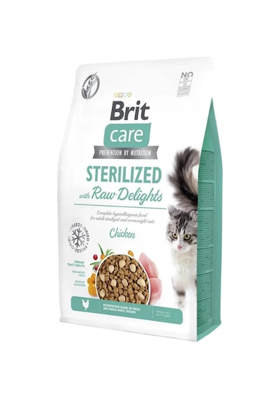 Brit Care Sterilized Raw Delight Kısırlaştırılmış Kediler İçin Tavuk Etli Dondurularak Kurutulmuş Mama 2 Kg