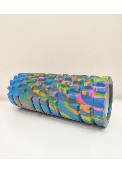 Gymo Pro Series Foam Roller Pilates Masaj Rulosu Kamuflaj Mavi