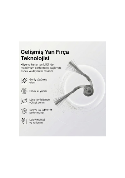 Roborock Qrevo Curv,curv X,qrevo Curv 2 Pro,qrevo C,qrevo Edge Robot Süpürge Yan Fırça Yedek Pa Siyah