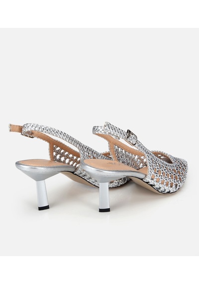 Hotiç Kadın Lame Örgü Detaylı Arkası Açık Kısa Topuklu Stiletto 01ayh322880a210 01ayh322880a210