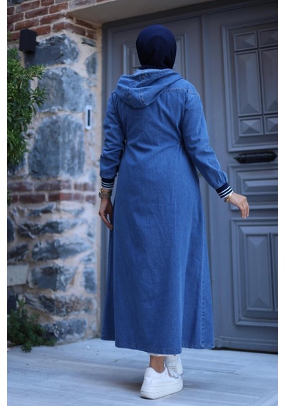 Harman Butik Kadın Fermuarlı Cepli Kapüşonlu Kol Ribanalı Denim Kot Kap Koyu Mavi Koyu Mavi Harman Butik Kadın Fermuarlı Cepli Kapüşonlu Kol Ribanalı Denim Kot Kap Koyu Mavi Koyu Mavi