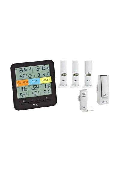Tfa Dostmann Klimahome Plus Tfa 30.3060 Kablosuz Termo/higro İstasyonu Dahil. Weatherhub Smarthome Sistemi Siyah