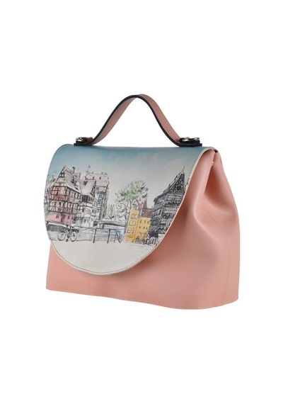 Dogo Kadın Vegan Deri Pembe El Çantası - Take A Walk Tasarım Multicolor