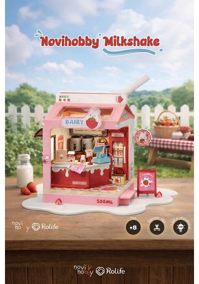 Milkshake Minyatür Maket Ev Seti Rolife Strawberry Milk Box
