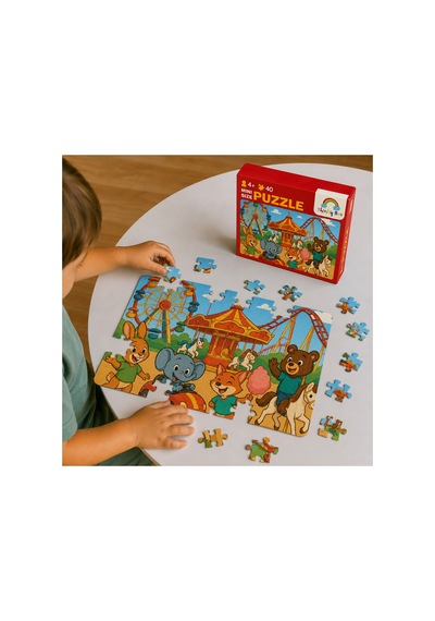 Lunapark Mini Puzzle 40 Parça 3-7 Yaş Eğitici Çocuk Puzzle Yapboz
