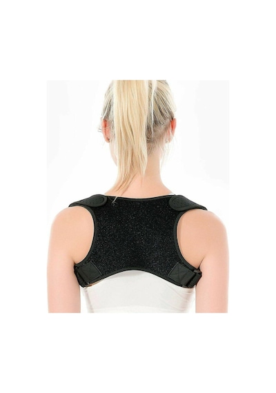 Yeni Nesil Dik Duruş Korsesi Kamburluk Önleyici Terletmez Korse Unisex Siyah