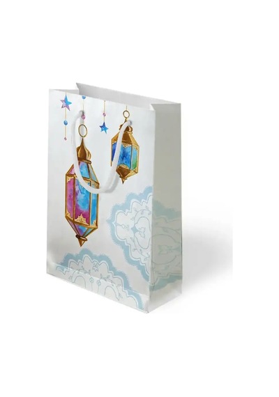 Ramazan Temalı Hediyelik Karton Çanta 26x40x8 Cm İftar Ve Dağıtım İçin