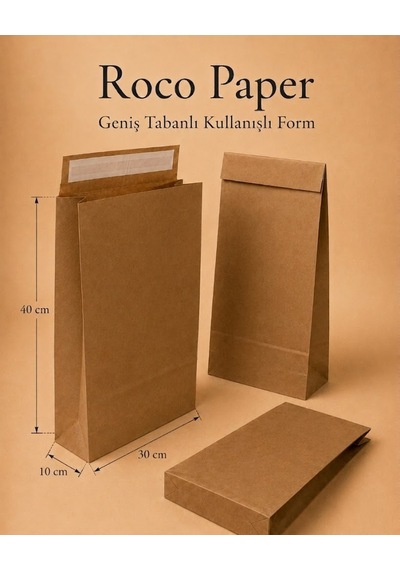 Yapışkan Bantlı Kraft Kese Kağıdı, Kraft Renk, 30x40x10 Cm - 24'lü Paket, Hediye Ve Kargo Zarfı