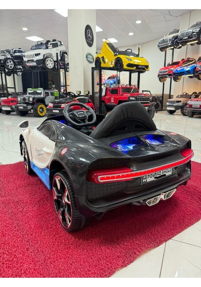 Poyraz Akülü Bugatti Güçlü Motorlu 12v Akülü Araba Özel Plaka Mavi