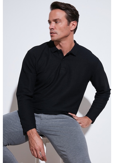 Buratti Pamuklu Regular Fit Polo Yaka Erkek Sweat 5905715 Siyah