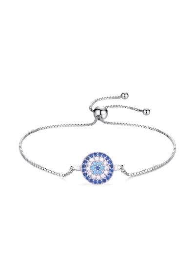 Brezza Lusso Jewelry Nazar Bocuk Asansör Kilitli Gözlü Kadın Gümüş Bileklik Beyaz
