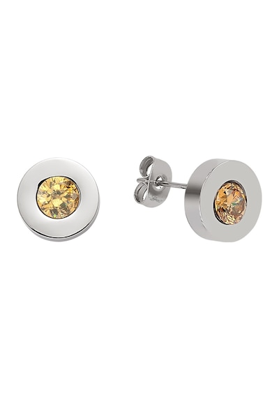 Swarovski Taşlı 316L Çelik Antiallerjik Altın Kaplama Bayan Çelik Küpe N11.1146 Beyaz