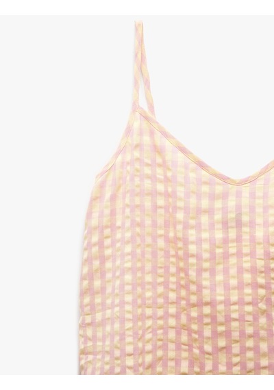 Koton Rahat Kalıp V Yaka Pötikareli Askılı Fırfırlı Pijama Üstü Pembe Desenli 5slk90019mw Pembe Desenli Koton Rahat Kalıp V Yaka Pötikareli Askılı Fırfırlı Pijama Üstü Pembe Desenli 5slk90019mw Pembe Desenli