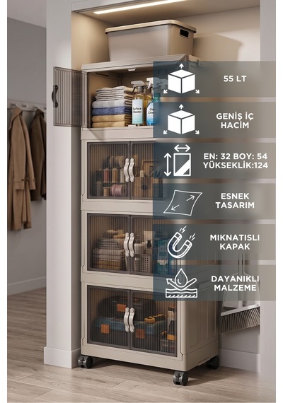 55 Lt Geniş Hacimli Organizer Dolap - 4 Bölmeli 127 Cm Çok Amaçlı Banyo Ve Mutfak Düzenleyici Siyah 55 Lt Geniş Hacimli Organizer Dolap - 4 Bölmeli 127 Cm Çok Amaçlı Banyo Ve Mutfak Düzenleyici Siyah