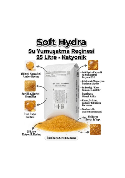 Su Yumuşatma Reçinesi 25 Litre  İyon Değişim Kireç Önleyici / İtalyan Katyonik