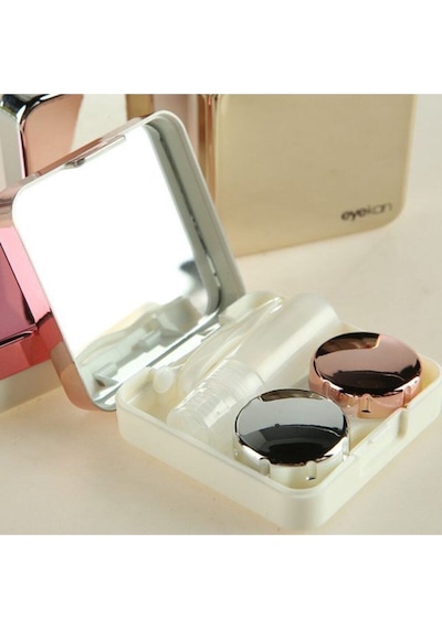 EYEKAN Aynalı Lens Kutusu Seti 5 Parça Rose