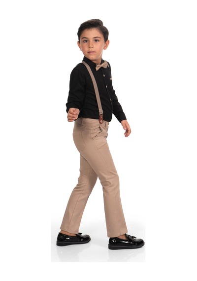 Mnk Baby & Kids Oxford Gömlek Uzun Pantolon Erkek Çocuk Takımı Siyah