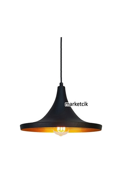 Cata Ct-8213 Dekoratif Siyah Retro Sarkıt Avize. Tekli Modern Siyah