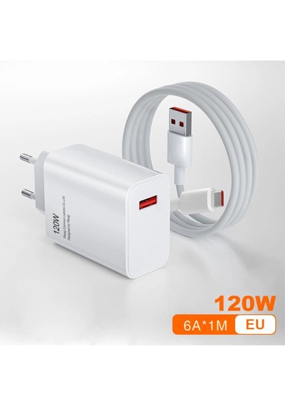 120 Watt Turbo Hızlı Şarz Aleti Adaptör Ve Kablo Seti Type-c Vivo V29 Lite 5g Uyumlu