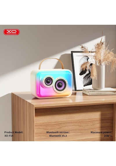 Premium Müzik Aleti Ses Yayan Parti Cihazı 20w Rgb Işıklı Kablosuz Bluetooth Hoparlör F54