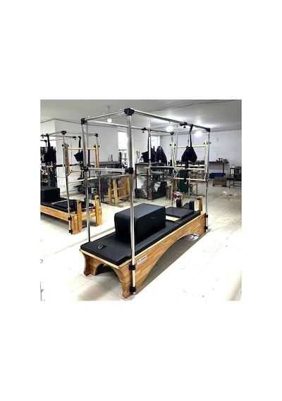 Combo Cadillac Reformer Elegance Seri Taba Şarjörlü Sistem 8 Kademe Krom 1. Sınıf Kayın Ağacı