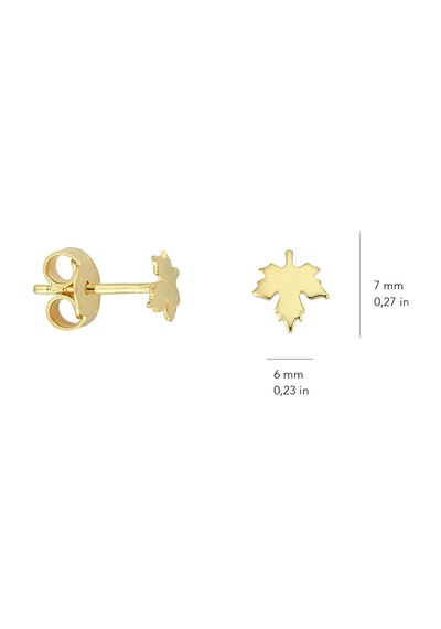 14 Ayar Altın Minik Yaprak Küpe 0,60 Gr-1897