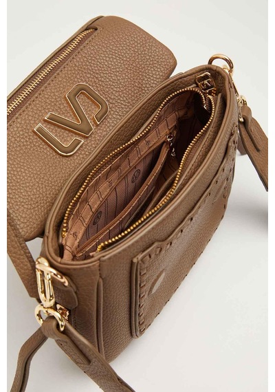 Levidor Camel Ön Fermuar Detaylı Omuz Çantası Camel