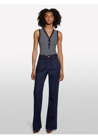 Sisley Pamuk Karışımlı Önü Yama Cepli Bol Paça Denim Pantolon Kadın Mavi Pantolon - 325a448qlf07g Sisley Pamuk Karışımlı Önü Yama Cepli Bol Paça Denim Pantolon Kadın Mavi Pantolon - 325a448qlf07g