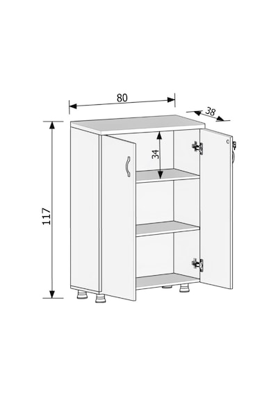 Modüler Dünyası Kapaklı Kitaplık Dosya Dolabı Beyaz - 80X38X117 (307720644) Beyaz