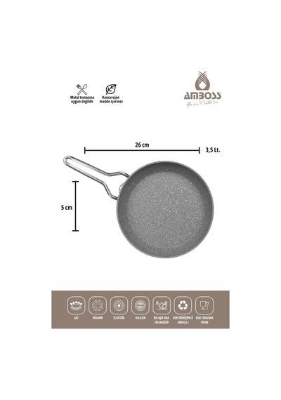 Amboss Crystal 7 Parça Granit Çift Renkli Tencere Seti - Rose Gold