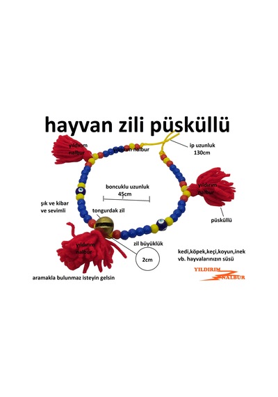 Püsküllü Tongurdak Koyun Çanı Kedi Zili Köpek Zili Çanı Sevimli G