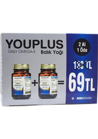 Youplus Daily Omega-3 Balık Yağı 30 Kapsül 2 Al 1 Öde